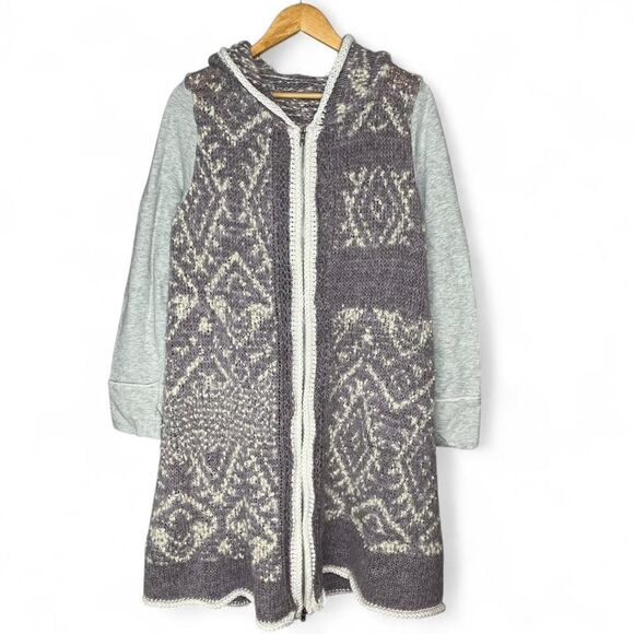 Free People Sweaters - Free People White Moon Cardigan Unique Asymmetrical Boho Festival Mohair M / L